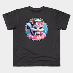 Cute Skunk Sailor Girl Kids T-Shirt